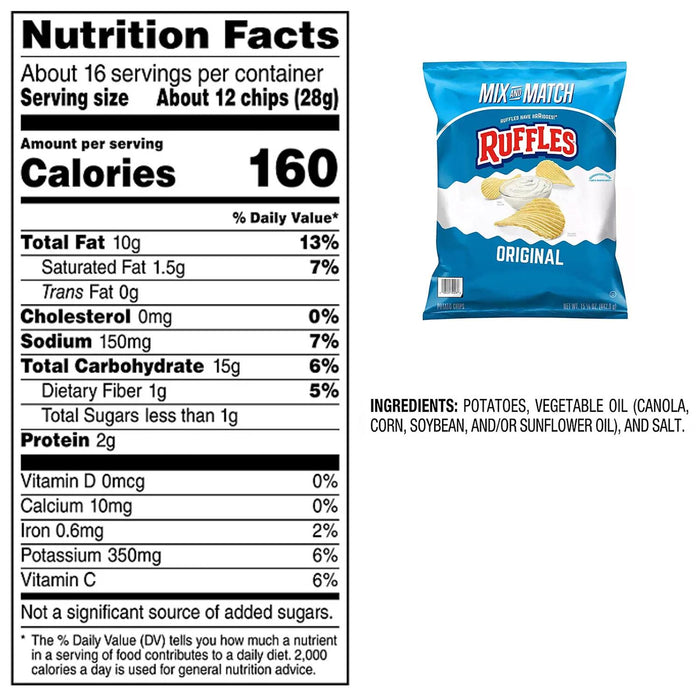 Ruffles Original Potato Chips,15.625 oz.