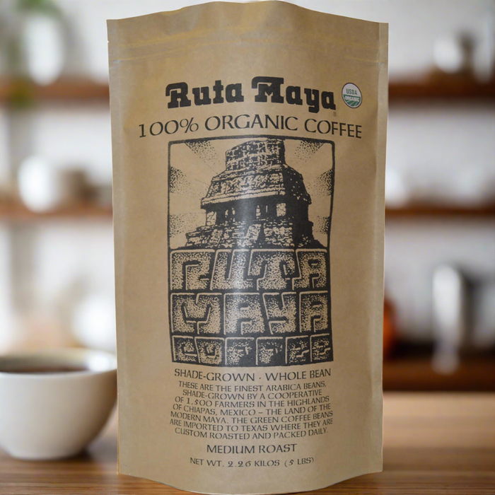 Ruta Maya Organic Medium Roast Whole Bean Coffee 5 lb