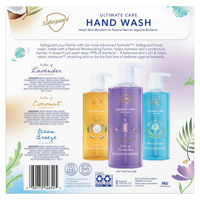 Safeguard Ultimate Care Hand Wash, Variety Pack, 15.5 fl. oz., 3 pk.
