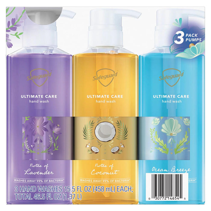 Safeguard Ultimate Care Hand Wash, Variety Pack, 15.5 fl. oz., 3 pk.
