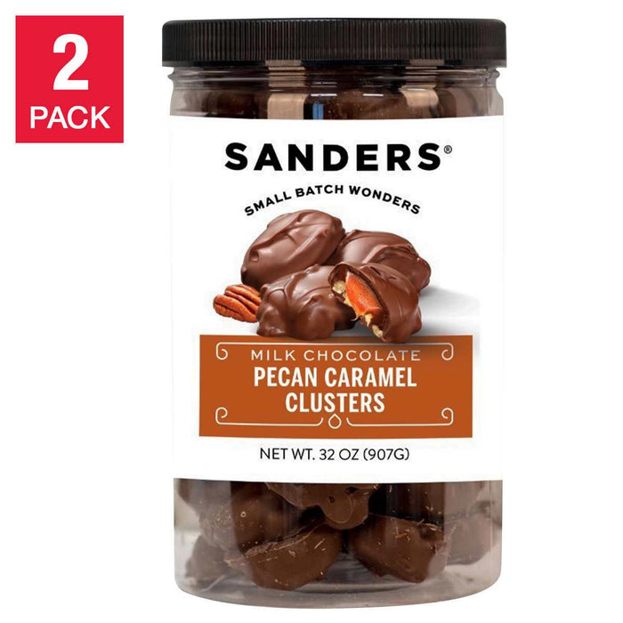 Sanders Milk Chocolate Pecan Caramel Clusters 32 oz, 2-pack