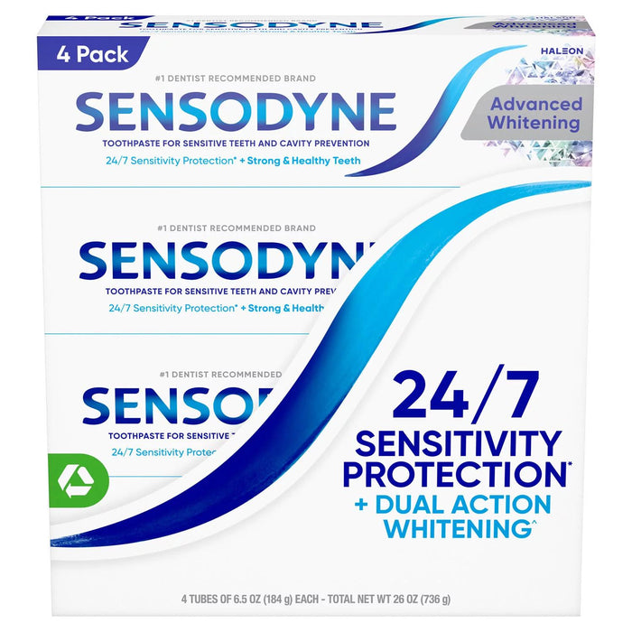 Sensodyne Advanced Whitening Toothpaste, 6.5 oz., 4 pk.