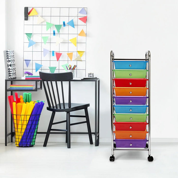 Seville Classics 10 Drawer Cart (Multiple Colors)
