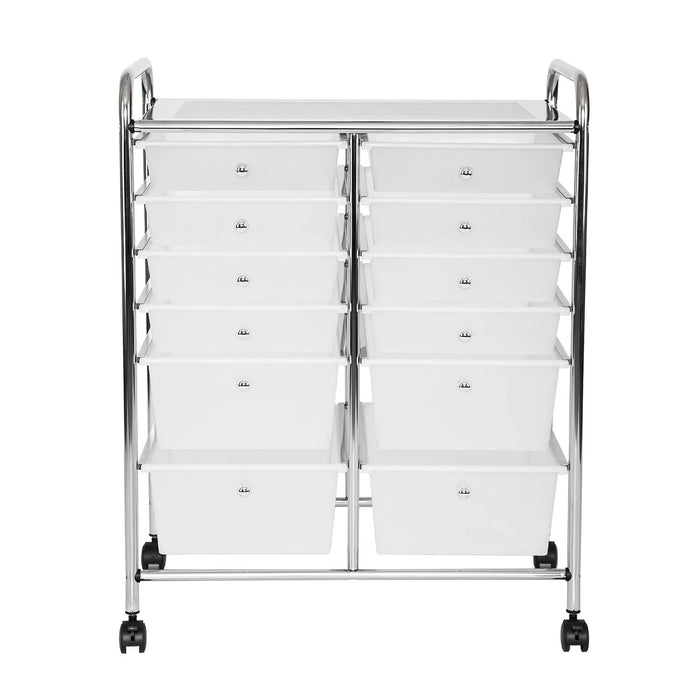Seville Classics 12-Drawer Rolling Organizer Cart, 25.2 W x 15.2 D x 31.7 H