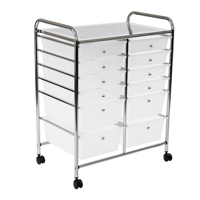 Seville Classics 12-Drawer Rolling Organizer Cart, 25.2 W x 15.2 D x 31.7 H
