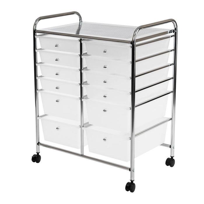 Seville Classics 12-Drawer Rolling Organizer Cart, 25.2 W x 15.2 D x 31.7 H
