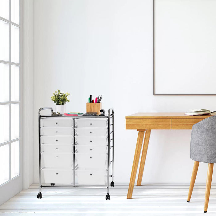 Seville Classics 12-Drawer Rolling Organizer Cart, 25.2 W x 15.2 D x 31.7 H