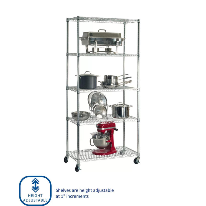 Seville Classics 5-Level UltraZinc Commercial Shelving (18 x 36 x 72 H)