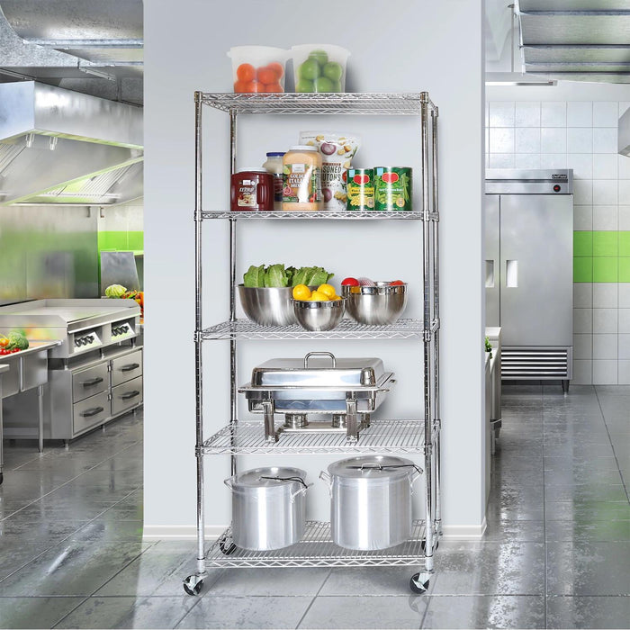 Seville Classics 5-Level UltraZinc Commercial Shelving (18 x 36 x 72 H)
