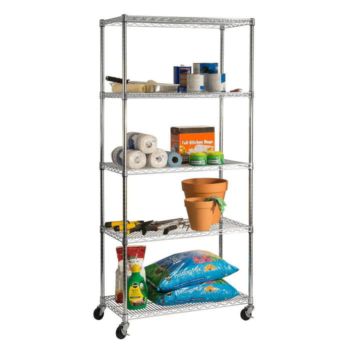 Seville Classics 5-Level UltraZinc Commercial Shelving (18 x 36 x 72 H)