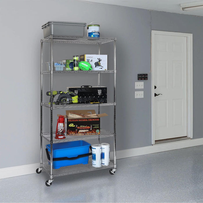 Seville Classics 5-Level UltraZinc Commercial Shelving (18 x 36 x 72 H)