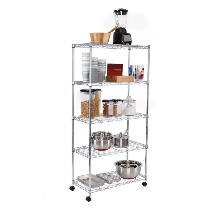 Seville Classics 5-Tier Steel Wire Shelving, 30 W x 14 D x 61.5 H
