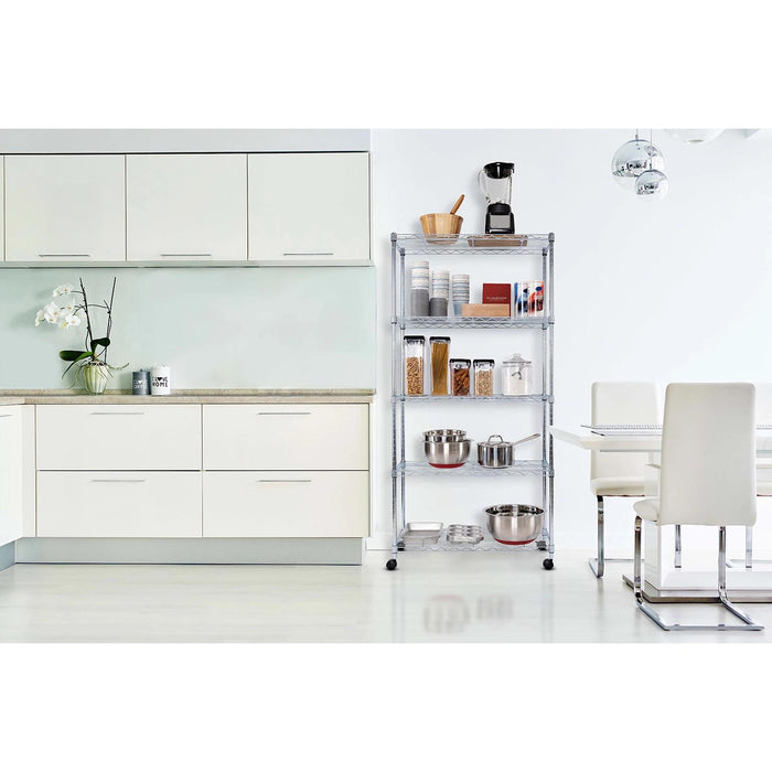 Seville Classics 5-Tier Steel Wire Shelving, 30 W x 14 D x 61.5 H