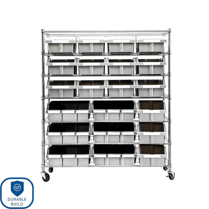 Seville Classics Extra Wide 7-Tier NSF 21-Bin Rack, 48 W x 14 D x 56 H