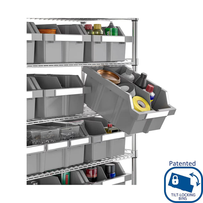 Seville Classics Extra Wide 7-Tier NSF 21-Bin Rack, 48 W x 14 D x 56 H
