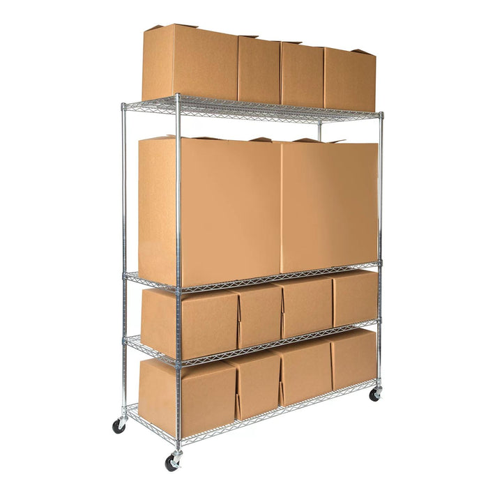 Seville Classics MEGA RACK 4-Tier NSF Steel Wire Shelving, 60 x 24 x 76 H
