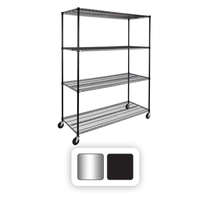 Seville Classics MEGA RACK 4-Tier NSF Steel Wire Shelving, 60 x 24 x 76 H