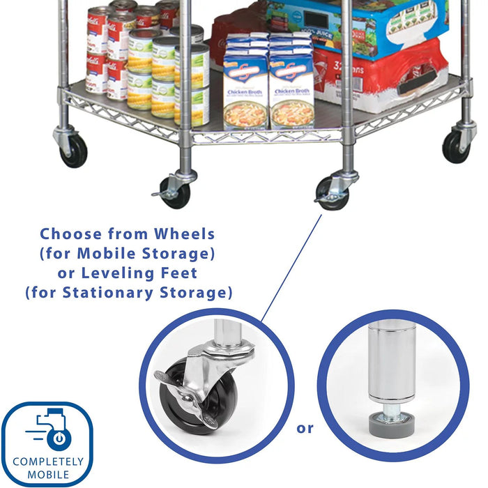 Seville Classics NSF Heavy-Duty Steel 6 Level Corner Shelf, 28 L x 28 W x 75.5 H