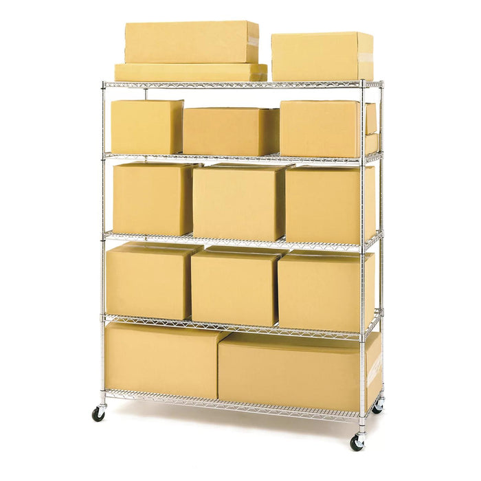 Seville Classics UltraDurable 5-Tier NSF Steel Shelving, 60 W x 24 D x 76 H