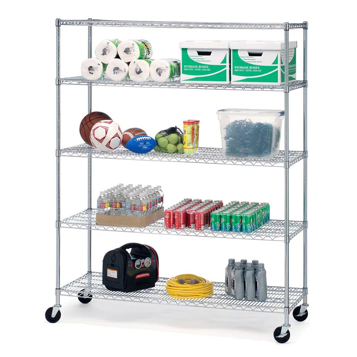 Seville Classics UltraDurable 5-Tier NSF Steel Shelving, 60 W x 24 D x 76 H