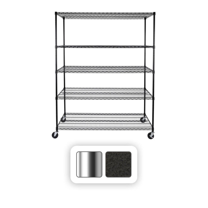 Seville Classics UltraDurable 5-Tier NSF Steel Shelving, 60 W x 24 D x 76 H