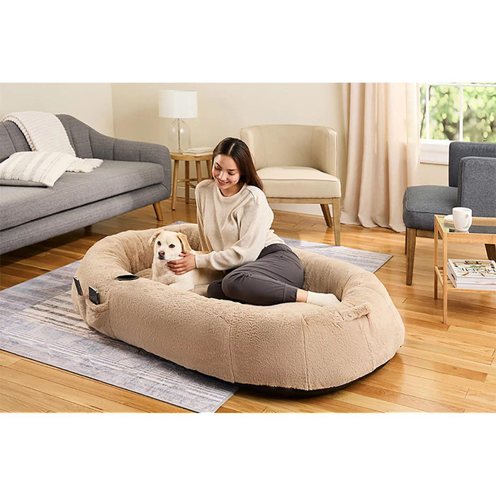 Snuggle Cuddler Oversized Plush Human Dog Bed, Assorted Sizes and Colors