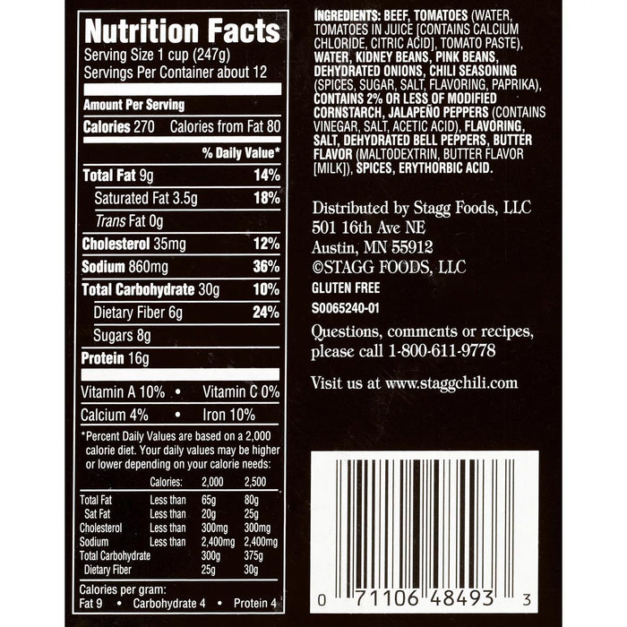 Stagg Silverado Beef Chili with Beans 15 oz., 6 pk.