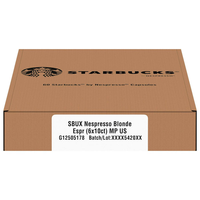 Starbucks by Nespresso Blonde Espresso Roast Capsules, 60 Count