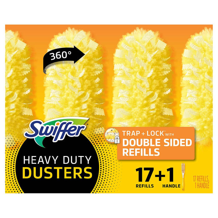 Swiffer Duster Heavy Duty Dusting Kit, 1 Handle + 17 Refills