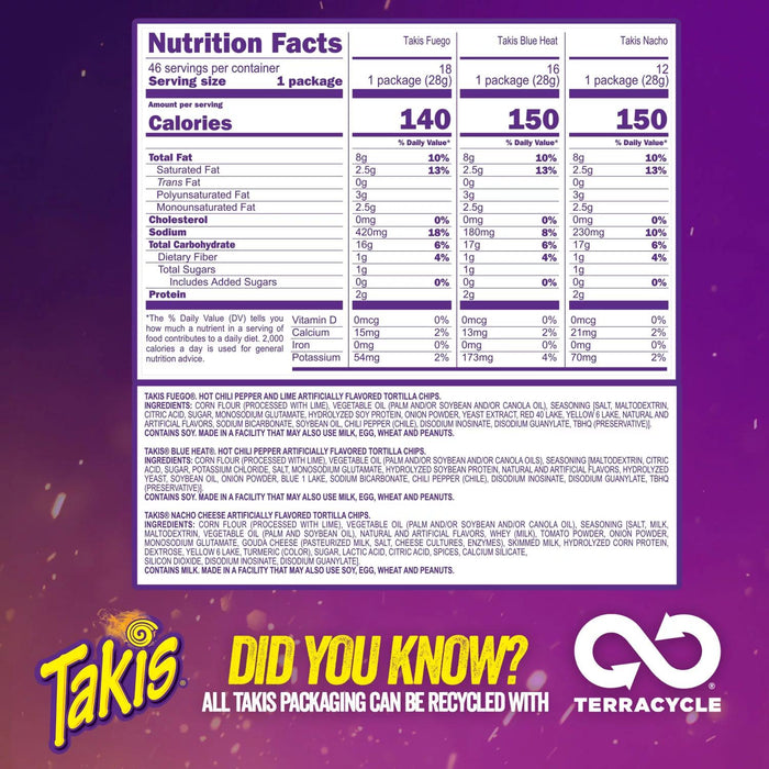 Takis Hero Variety Pack Tortilla Chips, 1 oz., 46 pk.