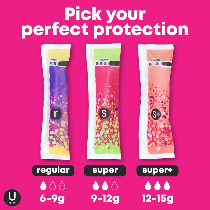 U by Kotex Click for your Perfect Fit Compact Tampons, Unscented - Super Plus, 45 ct.