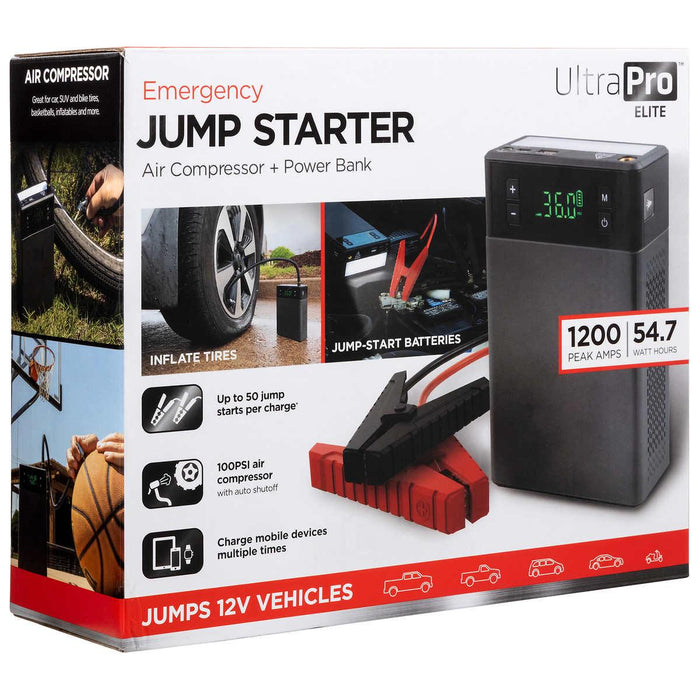 UltraPro Elite 1200A Jump Starter, Air Compressor, LED Light