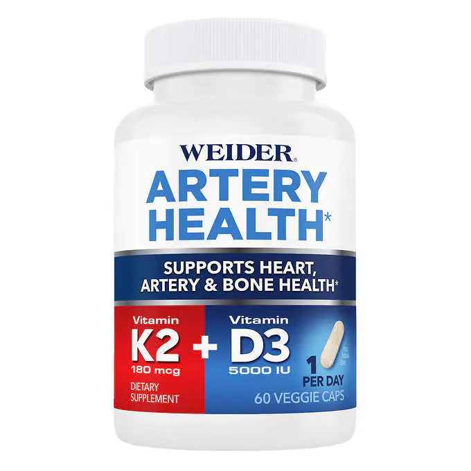 Weider Artery Health with Vitamin K2, 60 Veggie Caps