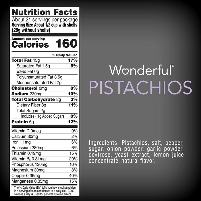 Wonderful Salt and Pepper Pistachios, 40 oz.