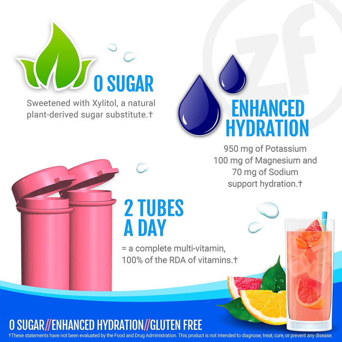 Zipfizz Energy Multi-Vitamin Hydration Drink Mix, Pink Grapefruit, 20 ct.