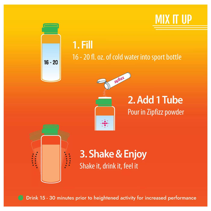 Zipfizz Energy Multi-Vitamin Hydration Drink Mix, Orange Soda, 20 ct.