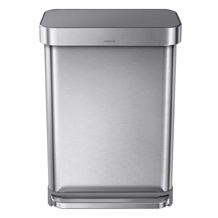 simplehuman 55L Rectangular Step Can with Plastic Lid