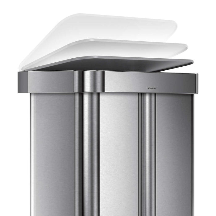 simplehuman 58L Dual Compartment Step Can with Plastic Lid