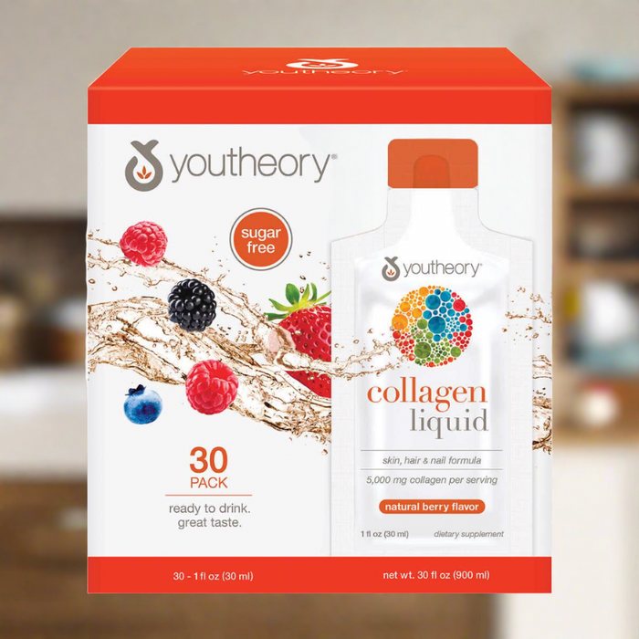 youtheory Collagen Liquid, Berry Flavor, 30 Packets