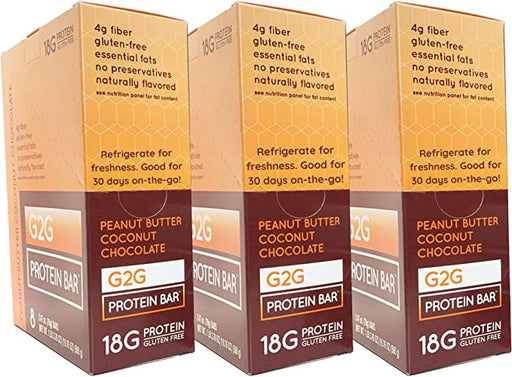 G2G 3-pack Peanut Butter Coconut Chocolate Protein Bars 24-count ) | Home Deliveries