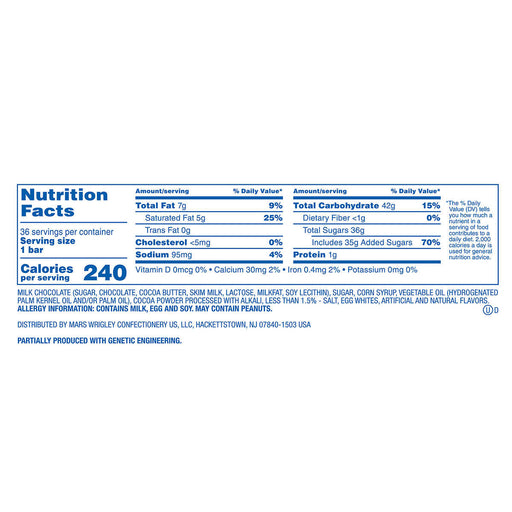 3 Musketeers Chocolate Candy Bars, Full Size, 1.92 oz, 36-count