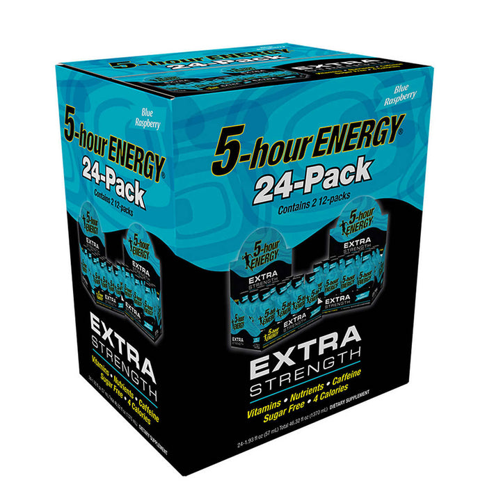 5-hour Energy Shot, Extra Strength, Blue Raspberry, 1.93 fl. oz, 24-count ) | Home Deliveries