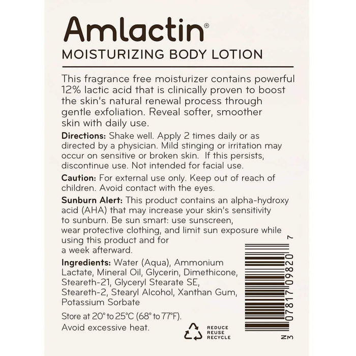 AmLactin Moisturizing Body Lotion, 20 Ounces - Home Deliveries