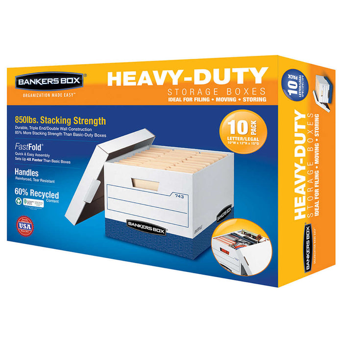Bankers Box Heavy Duty File Boxes Letter/Legal 10-pack ) | Home Deliveries