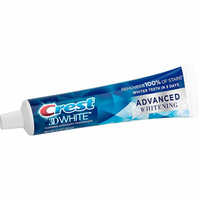 Crest 3D White Advanced Whitening Toothpaste, 5.2 oz, 5-count