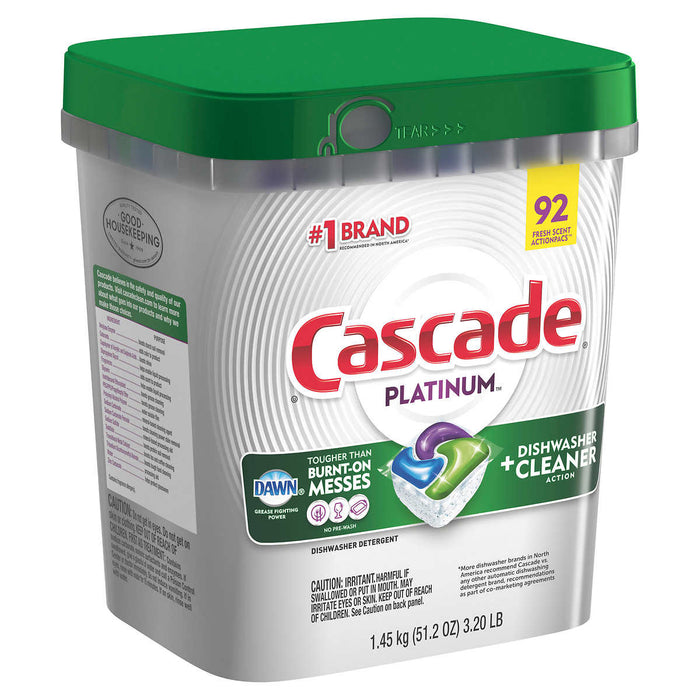 Cascade Platinum Dishwasher Detergent Actionpacs, 92-count ) | Home Deliveries