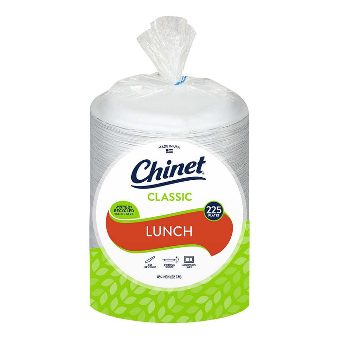 Chinet Classic Lunch 8-3/4" Paper Plate, 225-count