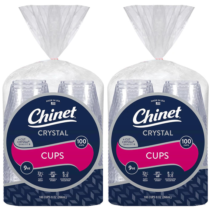 Chinet Cut Crystal Cups, 9 oz. (100 cups/pk., 2 pk.)