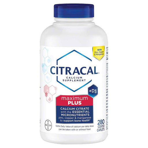 Citracal Maximum Plus Calcium Citrate + D3, 280 Caplets - Home Deliveries