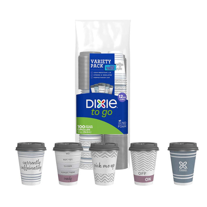 Dixie To Go 12 oz Insulated Cup and Lid, 100-count